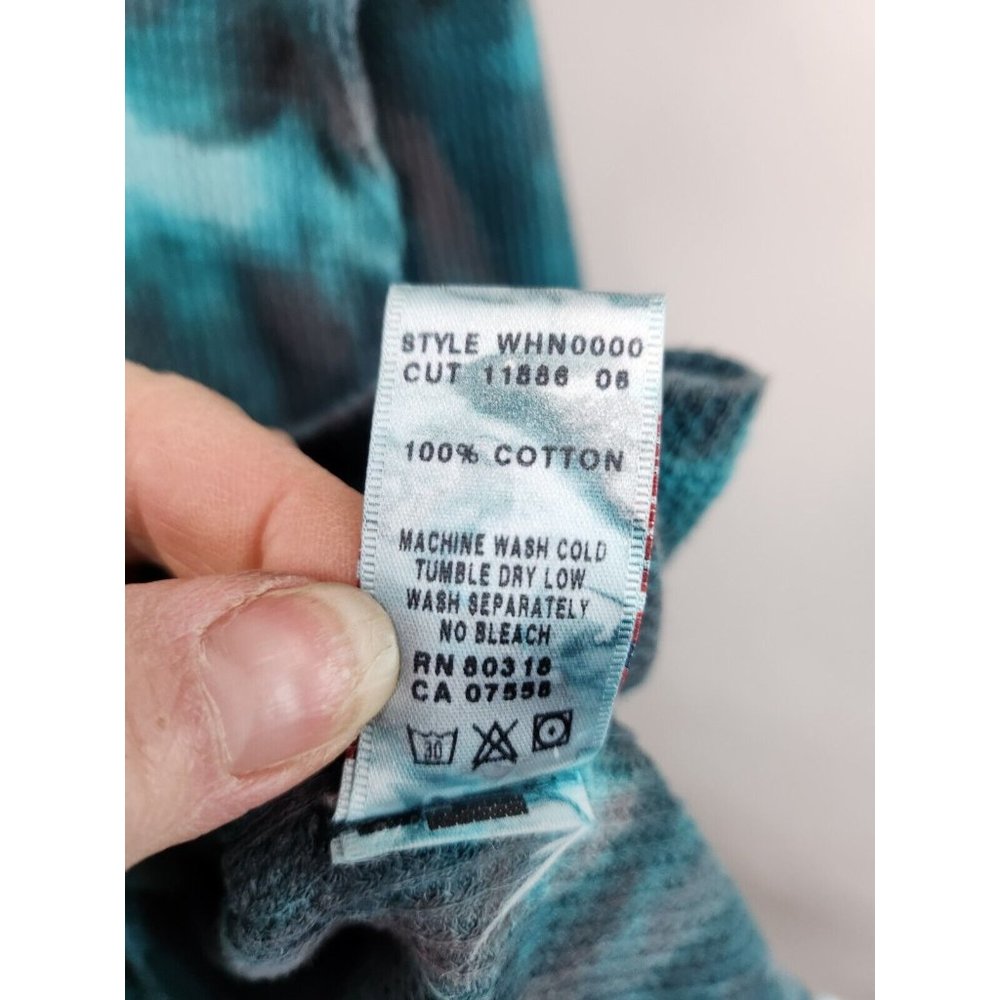 Vintage Lucky Brand Blue Tie Dye Thermal Long Sleeve Tee Top Size Small - Picture 5 of 7